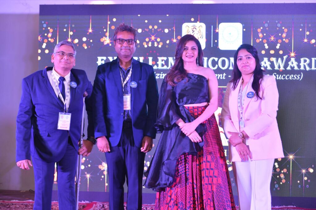 Celebrity Bhagyashree Presents Awards to Notable Personalities.