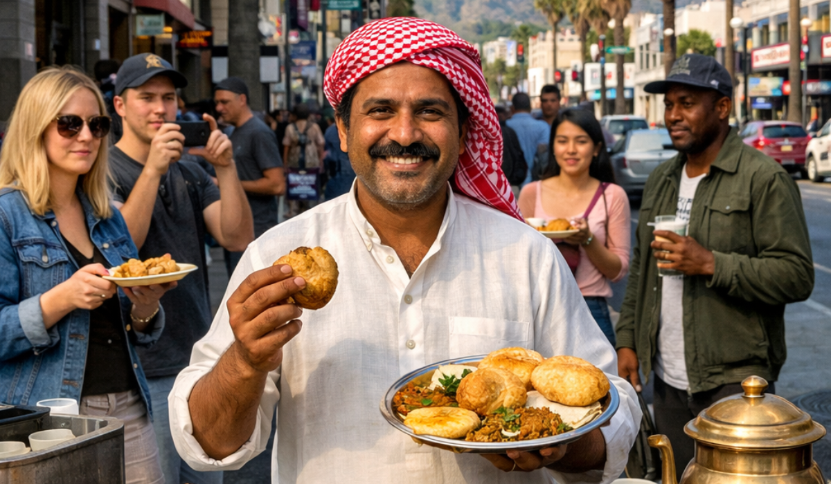 Bihari Vendor Goes Viral in Los Angeles Selling Traditional Indian Breakfast